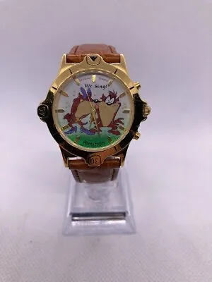 Vintage Armitron Warner Bros Tazmania Musical Quartz Leather Band Watch New Batt • $19.50