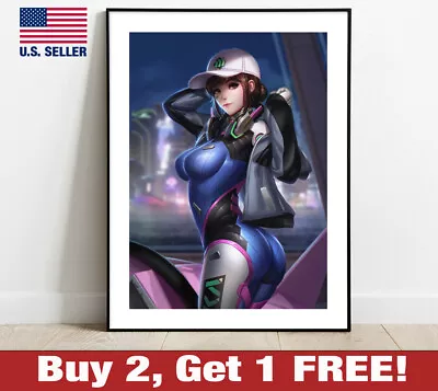 Overwatch D.VA Motorcycle Hat Poster  18  X 24   Print Game Room Wall Art DVA • $13.48