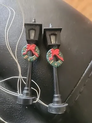 Vtg 1991 Lemax Village Collection 2 Street Lamp Posts Christmas Light Up Loose • $10.99