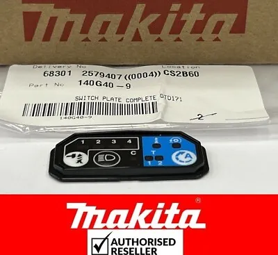 GENUINE MAKITA 140G40-9 SWITCH PLATE COMP For 18v Cordless Impact Driver DTD171 • £4.86