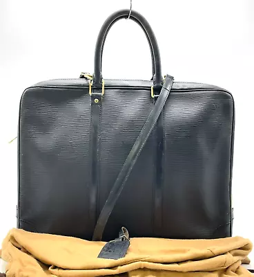 Auth Louis Vuitton Epi Black Porte Documents Voyage M54472  Briefcase  NS020661 • $6