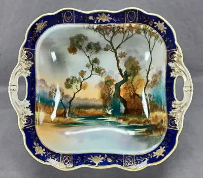 £119.81 • Buy Noritake Hand Painted Landscape With Flying Swan Cobalt & Raised Gold Bowl
