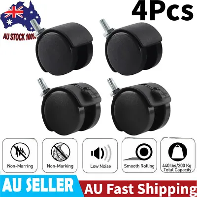 4PCS Office Castor Wheels Swivel /Brake Castors Heavy Duty Chair Caster Tool Kit • $14.43