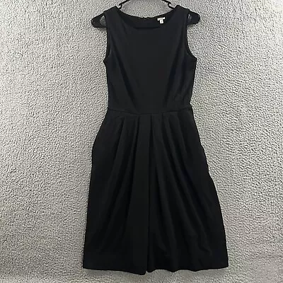 J.Crew Womens Dress Black Size 0 Sheath Sleeveless Pleated Pockets 100% Wool • $29.49