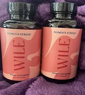 2 × Wile WOMEN'S STRESS Relief Herbal Supplement 60 CAPSULES MFG: 07/22 • $11.95