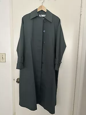 Zara Oversized Trench Coat In Green Size Small • $105