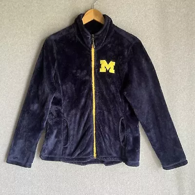 VINTAGE G-III Michigan Wolverines Full Zip Soft Fleece Sweater Large Womens • $18.88