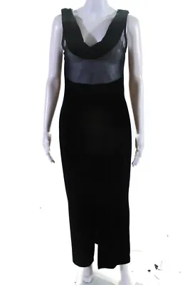 Scott McClintock Womens Draped Velvet Rhinestone Maxi Sheath Dress Black Size 10 • $34.01