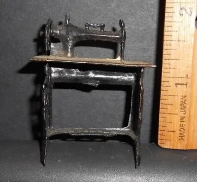Dollhouse Miniature SEWING MACHINE 2 Inches Tall Metal And Painted • $8
