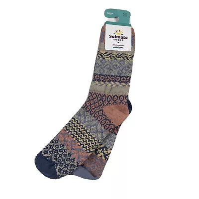 SOLMATE MISMATCHED Crew Socks New Size Adult Large Womens 10-12 Mens 9-11 Mirage • $24.99