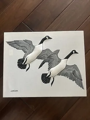 Vintage MARUSHKA 3D Canadian Geese Birds MCM Wall Art 16X20 RARE • $110