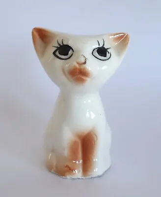 $9.99 • Buy Vintage CAT Porcelain Vase Holder Planter Figurine Kitty Kitten Cuteness