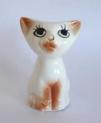 $9.99 • Buy Vintage CAT Porcelain Vase Holder Planter Figurine Kitty Kitten Cuteness