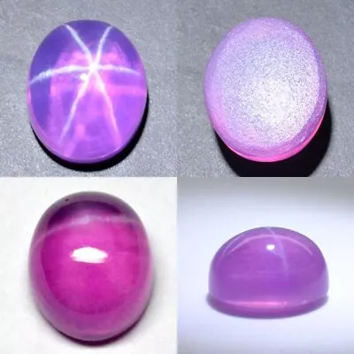 Oval 12x10 MM Pink Purple Star Sapphire 6 Rays Lab Created Corundum PS-2 • $30