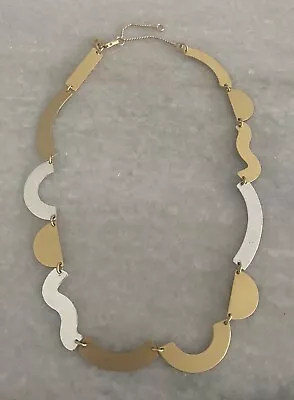 Beautiful Madewell Gold Silver Tone Wavy Geometric Necklace 18.25” • $15