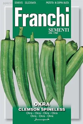 Franchi Seeds Of Italy - Okra - Ladys Fingers - Clemson Spineless - Seeds • £2.35