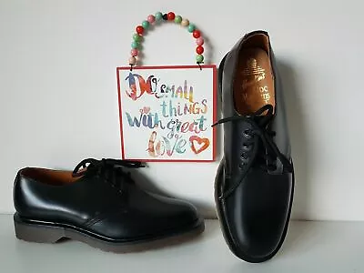 £244 • Buy New Dr Martens Hawkins Flat Black 3 Eye Shoes Derby England UK 7 EU 41 US 8