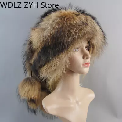 Luxury Women's Real Fur Hat Fur Hats Dome Mongolian Hat Natural Warm Fur Caps • $162.06