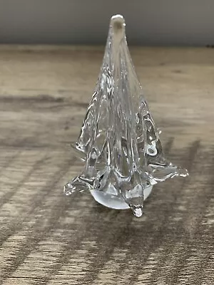 $8 • Buy Vintage 3.75” Lead Glass Christmas Tree Clear Decoratice Ribbons