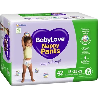 $31 • Buy BabyLove Jumbo Nappy Pants 15-25kg Junior 42 Pack