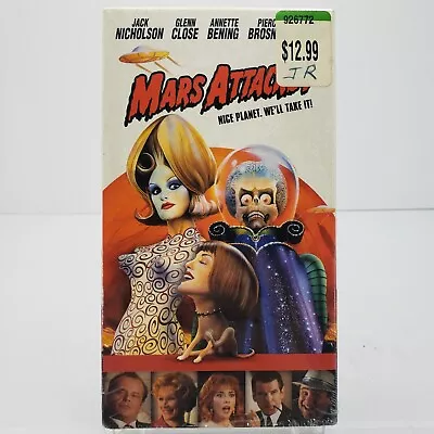 Mars Attacks Starring Jack Nicholson Glenn Close Annette Bening (1996VHS) • $13