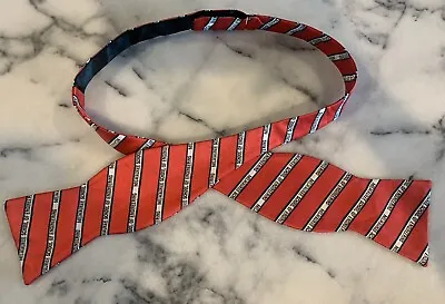 Milwaukee School Of Engineering Red Black White Woven Striped Self Tie Bow Tie • $20