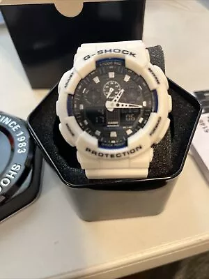 Casio G-SHOCK GA100 Standard Analog-Digital White Resin 200m Men's Watch • $90