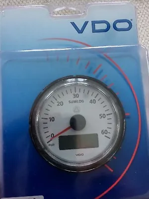 NOS VDO Viewline Ivory 60mph 3 3/8  Sumlog  With OdometerClock And Voltmeter • $95