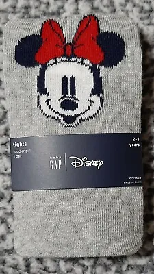 NWT Baby Gap DISNEY GRAY MINNIE MOUSE Sweater Knit TIGHTS Size 12-24 Months • $13.99