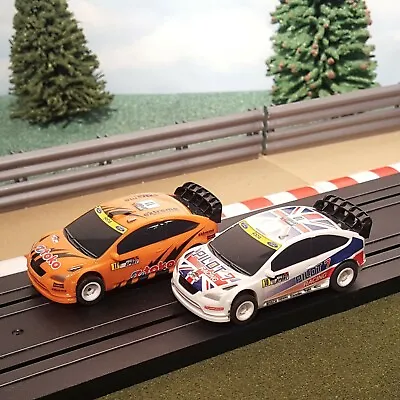 Micro Scalextric Pair 1:64 Cars - Ford Focus Rally - Toko #11 & Pilot #10 • £29.99