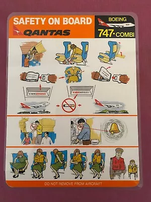 Safety Card QANTAS Boeing B747-COMBI • $9.90