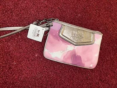 Coach Madison Small Wristlet Floral Pattern Pink Watercolor HTF NEW 45446 • $55