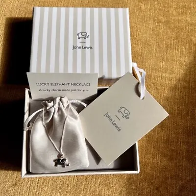 NEW John Lewis Lucky Elephant Sterling Silver Girls Necklace Original Packaging • £20