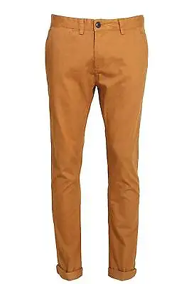 £26.37 • Buy Mens Chinos BELLFIELD Melford Flat Fronted Cotton Chinos Tobacco