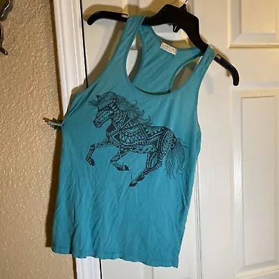 I Love H81 Women S/P SMALL Tank Top Summer Horse Geometric Casual Comfort Relax  • $12.23