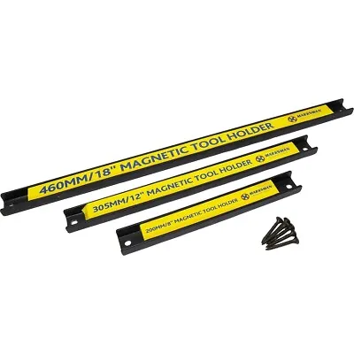 Set Of 3 Magnetic Strips Heavy Duty Garage Tools Holder Wall Mounted Tool Rack • £12.99