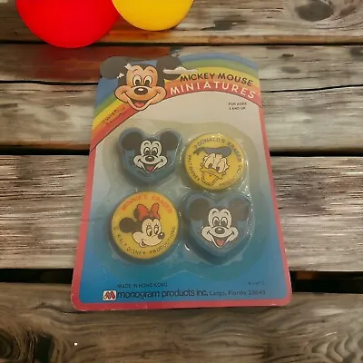 Vintage Mickey Mouse Miniatures Erasers 1980s Era Walt Disney Productions READ • $14