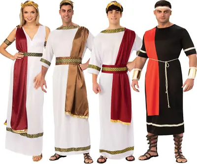 Toga Costume Mens Ladies Greek Roman Fancy Dress Adults Grecian Goddess Outfit • £15.99