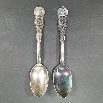 Pair Souvenier Spoons William Rogers & Sons AA 1915 Mark Vermont 6 Inches • $11.97