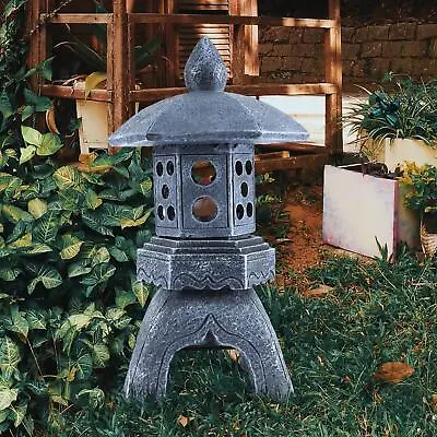 Chinese Style Solar Garden Lights Decor Pagoda Lantern Statue For Balcony • £18.64