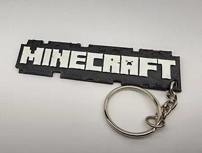 Minecraft Keychain Black And White 3D Printed And Painted • $5.50