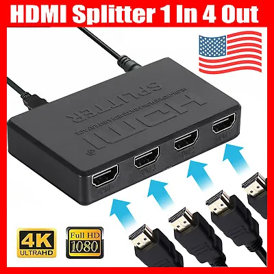4K HDMI Splitter 1 In 4 Out 4Port Repeater Amplifier Video Switcher For Xbox PS4 • $8.78