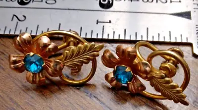 VINTAGE ESTATE Genuine VAN DELL Rose Gold Filled Screw-back Earrings (Q) • $16