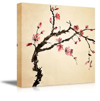 Canvas Prints Wall Art - Japanese Cherry Blossoms Painting - 16  X 16  • $29.99