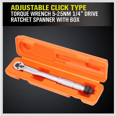 NEW  Pro 1/4  Drive Click Type Torque Wrench With Hard Case HORUSDY • $23.58