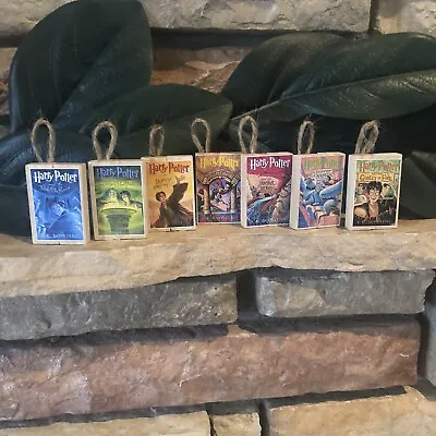 $12 • Buy 7 Harry Potter Book Ornaments Handmade Custom Order