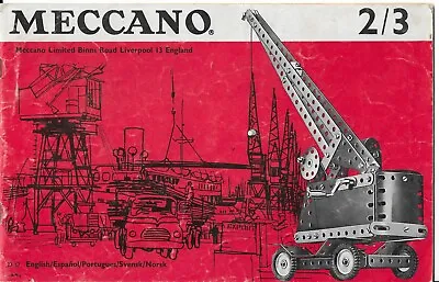 Meccano Instruction Manual Sets 2/3 • £2.95