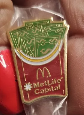 Mcdonalds Met Life Capital Partnership Employee Pin Lapel Hat Apron New In Bag • $8.88