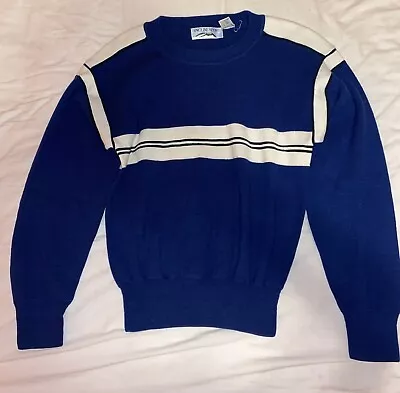 Vintage Incline Sports Men Striped Blue Sweater Small • $10