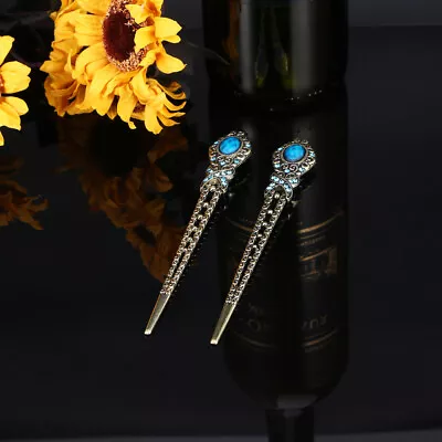  2 PCS Japanese Accessories Hair Sticks Rhinestone Barrettes Bun • £8.49